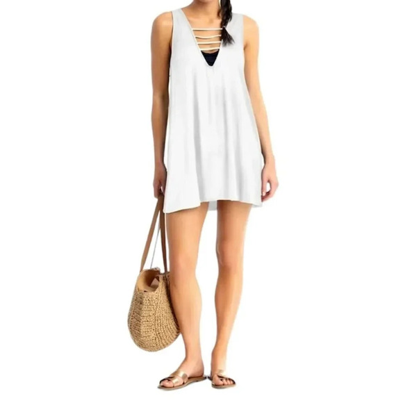 CALIFORNIA WAVES Women's Strappy Swim Cover-Up Dress - Picture 1 of 6